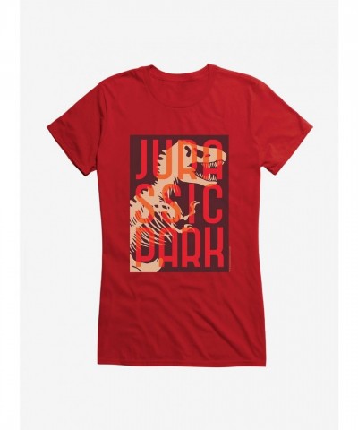 Jurassic Park Girls Stack T-Shirt - Lightweight Cotton