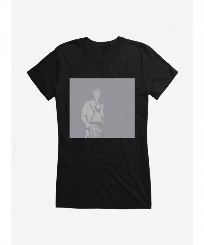 Fifth Doctor Tee for Girls - Lightweight Cotton Junior Size