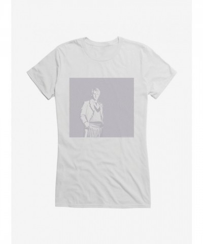 Fifth Doctor Tee for Girls - Lightweight Cotton Junior Size