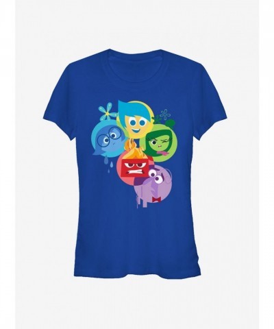 Disney Pixar Inside Out Emotion Bubbles Cute Grey T-Shirt for Girls