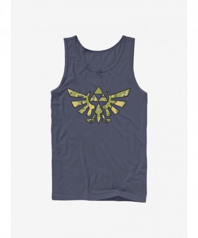 The Legend of Zelda Blue Camo Crest Men's Tank Top