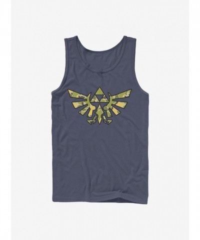 The Legend of Zelda Blue Camo Crest Men's Tank Top