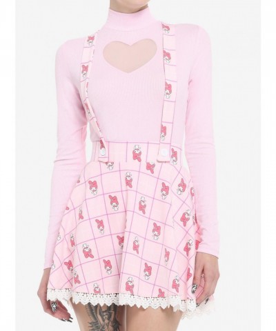 My Melody Plaid Lace Suspender Skirt for Girls