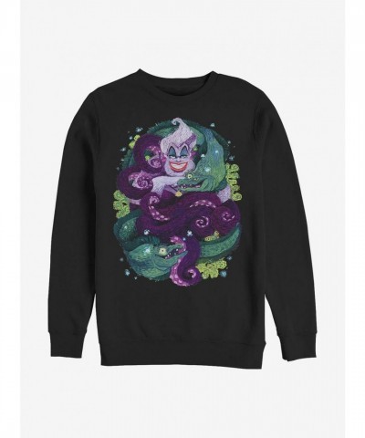 Disney Starry Seas Crew Sweatshirt - The Little Mermaid for Men - Black