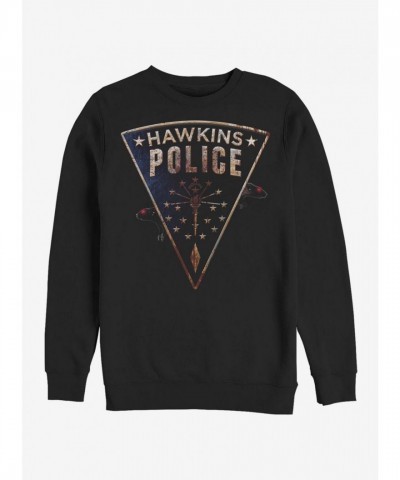 Stranger Things Hawkins Police Rats Fleece Hoodie - Men's Black