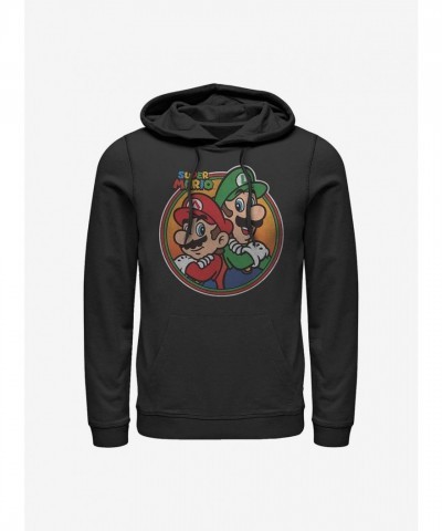 Nintendo Men's Comfortable Mario Brothers Black Hoodie