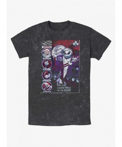 Disney Nightmare Before Christmas Mineral Wash T-Shirt - Lightweight Cotton for Men