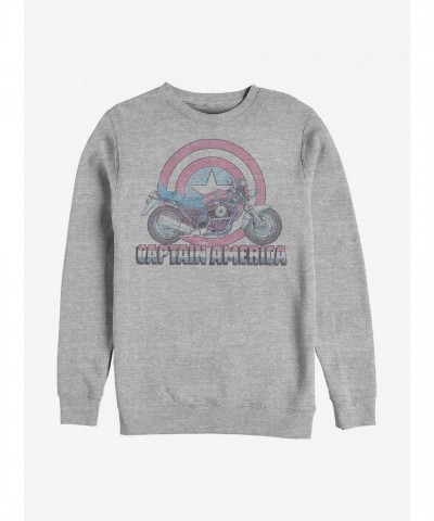 Marvel Grey Captain America Cap Moto Sweatshirt for Men
