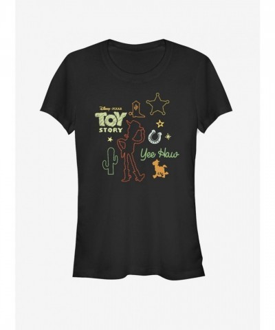 Disney Toy Story 4 Woody Inspired Black Fitted Tee for Girls