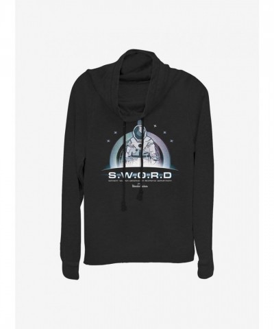 Marvel WandaVision S.W.O.R.D. Lightweight Cowl Neck Top - Black for Girls