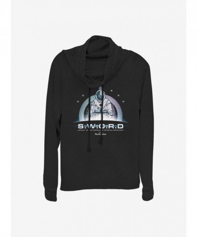 Marvel WandaVision S.W.O.R.D. Lightweight Cowl Neck Top - Black for Girls