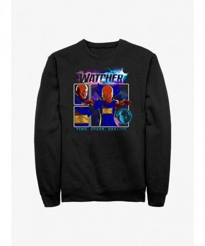 Marvel Time-Space Exploration Sweatshirt for Men - The Watcher Edition in Black