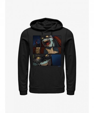 Marvel Zombie Captain America Tri-Panel Hoodie - Black Men's