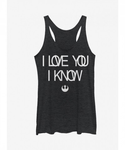 Star Wars I Know You Love Me Girls Tank Top - Black