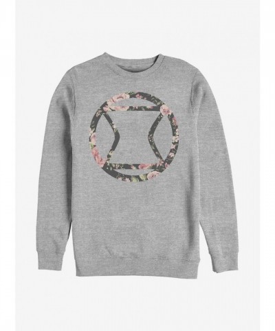 Marvel Iconic Grey Black Widow Crew Sweatshirt for Men
