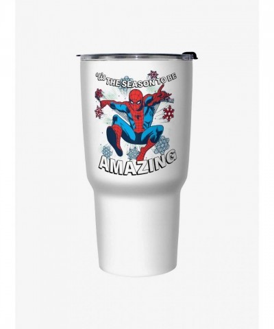 Marvel Tis The Season Unisex Amazing Spider-Man Travel Mug - White 27oz