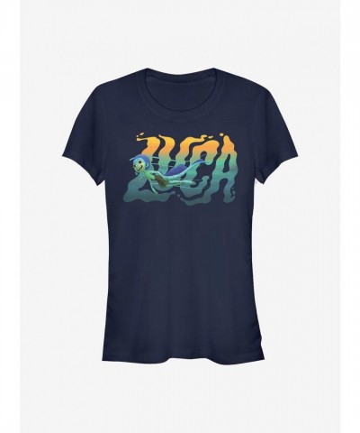 Disney Pixar Luca Girls Lightweight Cotton Swim T-Shirt - Blue