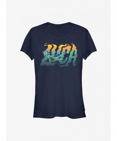 Disney Pixar Luca Girls Lightweight Cotton Swim T-Shirt - Blue