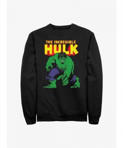 Marvel Men's Incredible Hulk Comfy Black Sweatshirt