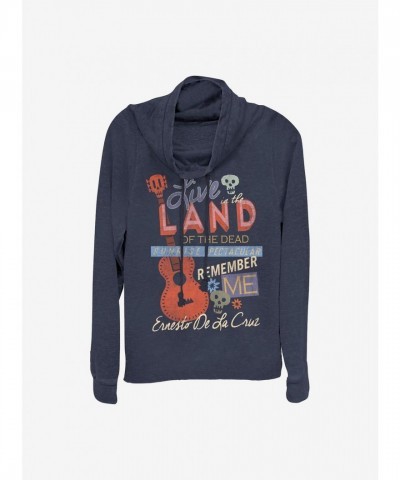Disney Pixar Coco Viva Cowl Neck Top - Lightweight Blue for Girls