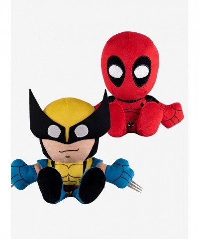 Marvel Kuricha Deadpool & Wolverine Plush Toy Bundle - Handmade Soft Chibi Characters