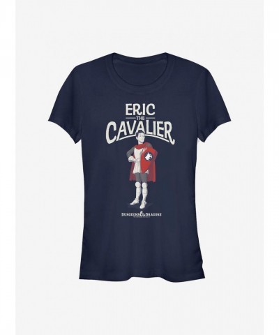 Eric The Cavalier Dungeons & Dragons Girls T-Shirt - Junior Sizes in Blue