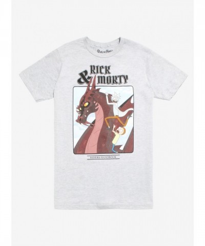 Rick and Morty Dragon Adventure Men's Grey T-Shirt