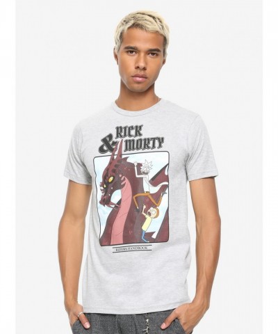 Rick and Morty Dragon Adventure Men's Grey T-Shirt