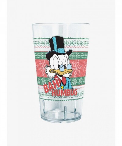 Disney DuckTales Bah Humbug Scrooge Ugly Christmas Tritan Cup - Clear 24oz Durable
