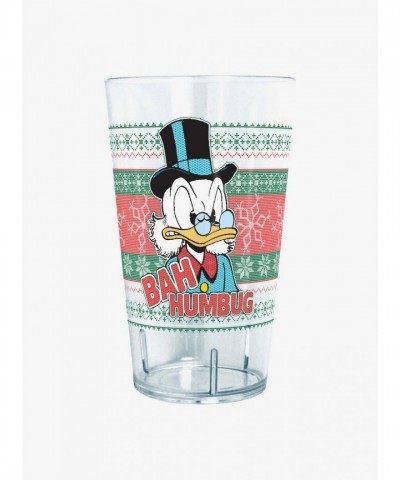 Disney DuckTales Bah Humbug Scrooge Ugly Christmas Tritan Cup - Clear 24oz Durable
