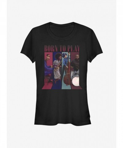 Disney Pixar Soul Half Note Band T-Shirt for Girls - Black