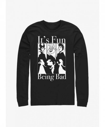Disney Princess Bad Fun Cotton Long-Sleeve T-Shirt - Black for Men