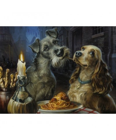 Lady and the Tramp Bella Notte Hand-Signed Artwork by Heather Edwards - Limited Edition Canvas