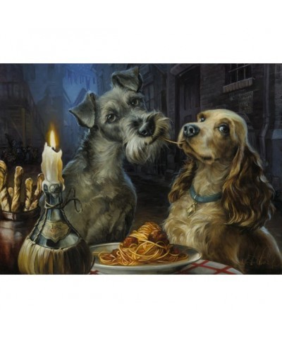 Lady and the Tramp Bella Notte Hand-Signed Artwork by Heather Edwards - Limited Edition Canvas