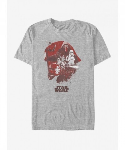 Phasma Helmet Print T-Shirt for Men - Grey Comfortable Blend