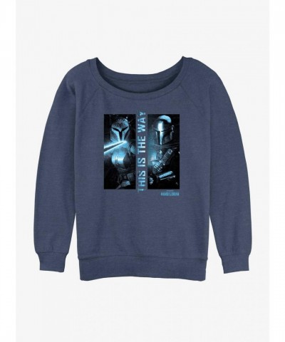 Star Wars Mandalorian Dark Saber Soft Sweatshirt - Junior Blue