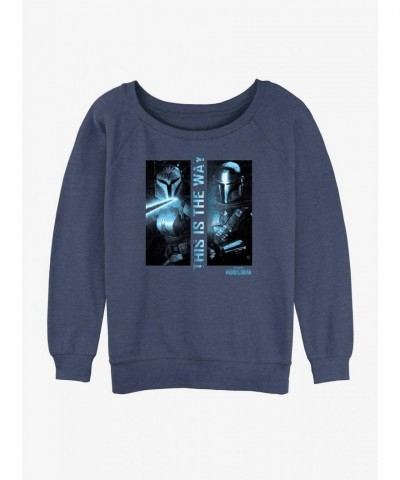 Star Wars Mandalorian Dark Saber Soft Sweatshirt - Junior Blue