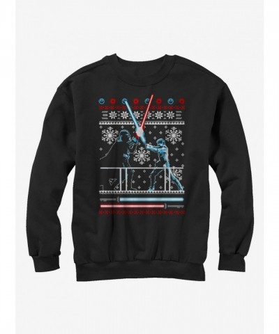 Star Wars Skywalker Family Duel Ugly Christmas Sweatshirt - Black Women's Size