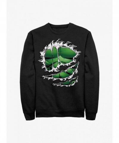 Marvel Men's Black Hulk Costume Sweatshirt