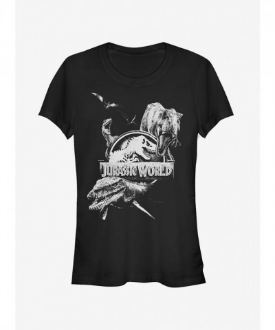 Jurassic World Fallen Kingdom Dinosaur Logo Tee - Women's Black