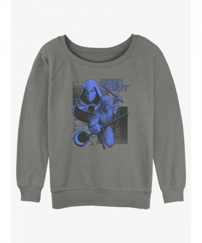 Marvel Girls Slouchy Sweatshirt with Double Moon Design - Grey