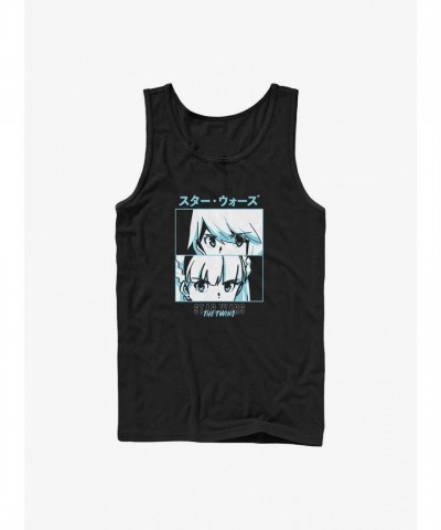 Star Wars Visions Twins Duel Cotton Tank Top - Men's Black