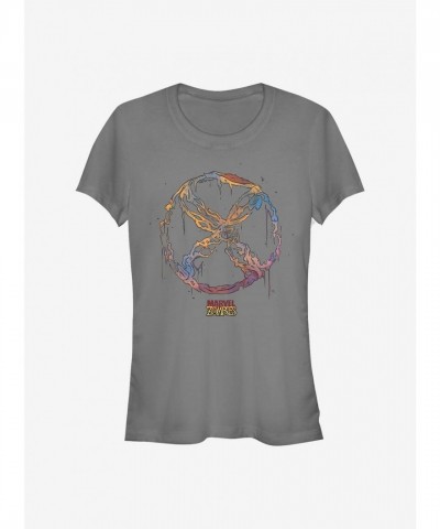 Marvel Undead X-Men Girls T-Shirt - Junior Grey Size
