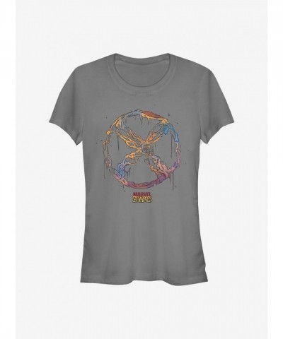 Marvel Undead X-Men Girls T-Shirt - Junior Grey Size