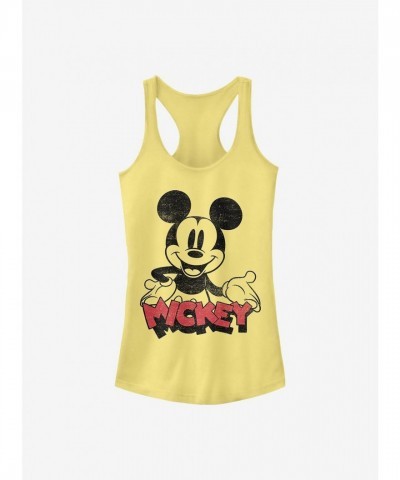 Disney Oh Boy Mickey Mouse Girls Cotton Tank Top - Yellow