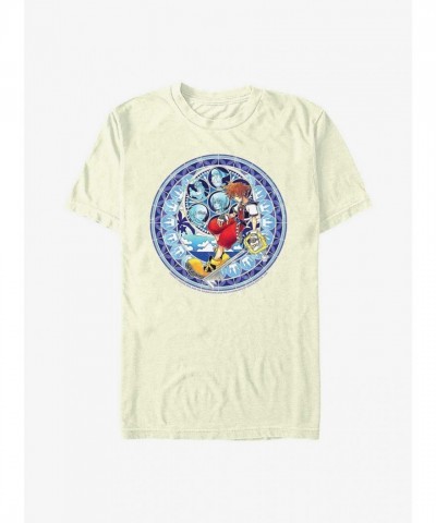 Disney Kingdom Hearts Sora Stained Glass T-Shirt - Tan for Men