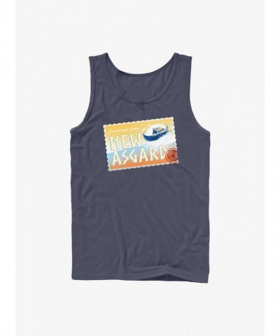 Marvel Asgardian Thor Postcard Tank Top - Men's Blue