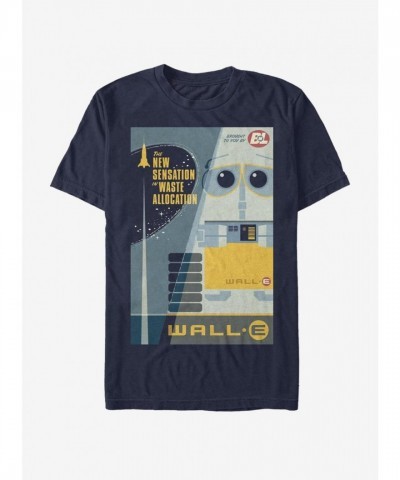 Disney Pixar Wall-E Trendy Cotton T-Shirt - Blue Men's Size