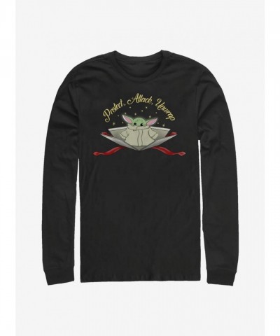 Mandalorian Child Protection Attack Graphic Long-Sleeve T-Shirt - Men's Black