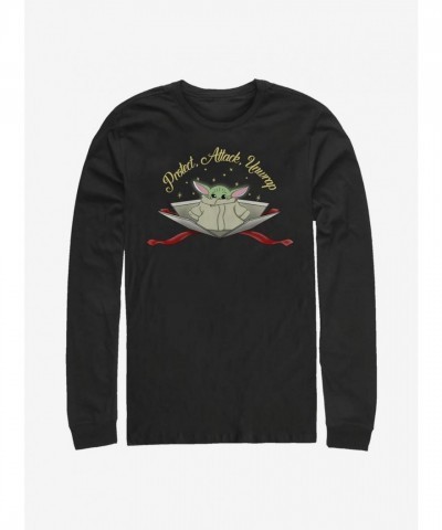Mandalorian Child Protection Attack Graphic Long-Sleeve T-Shirt - Men's Black